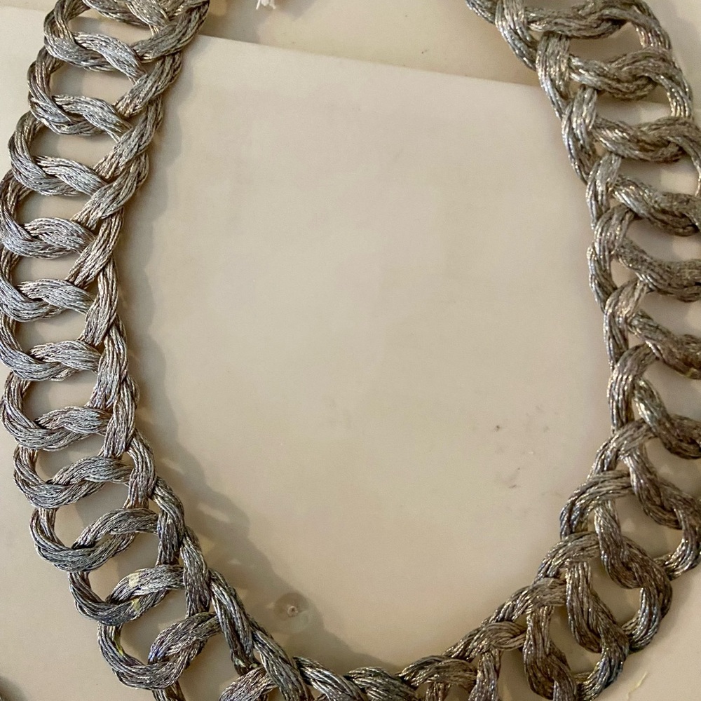 Greek Set (3)  pieces of braided  silver wire dark gray patina .Imported